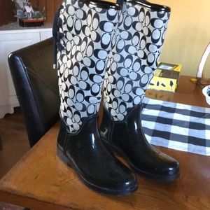 Coach signature rain boots